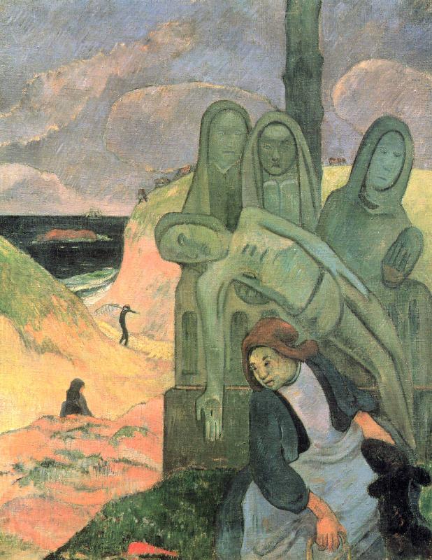 Paul Gauguin The Green Christ Norge oil painting art
